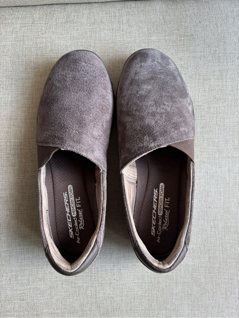 Skechers Women’s Taupe Suede Slip-On Loafers